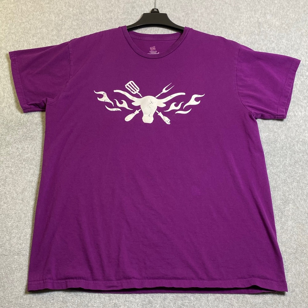 Hanes Graphic Tee Women XL Purple Code‎ of the West Cook Off BBQ Grill Shirt EUC